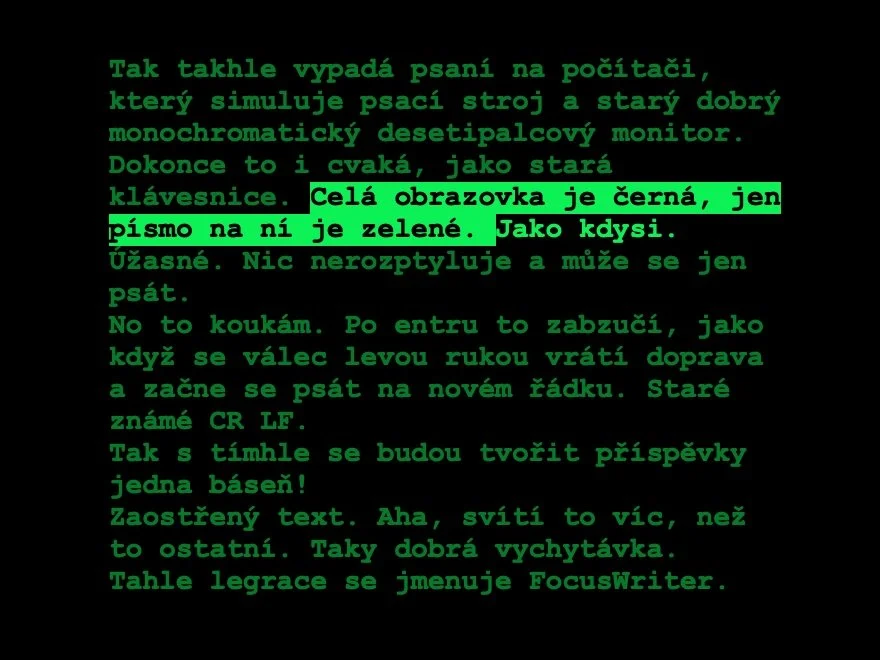 pro nerušené psaní