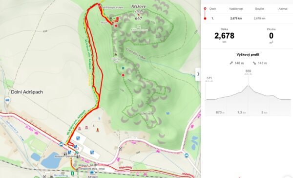 na Křížový vrch – trasa