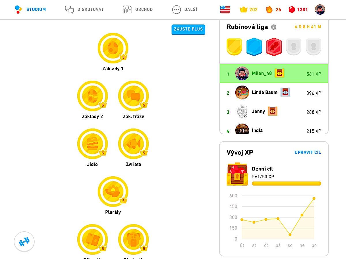 Duolingo – Rubínová liga – start v pondělí