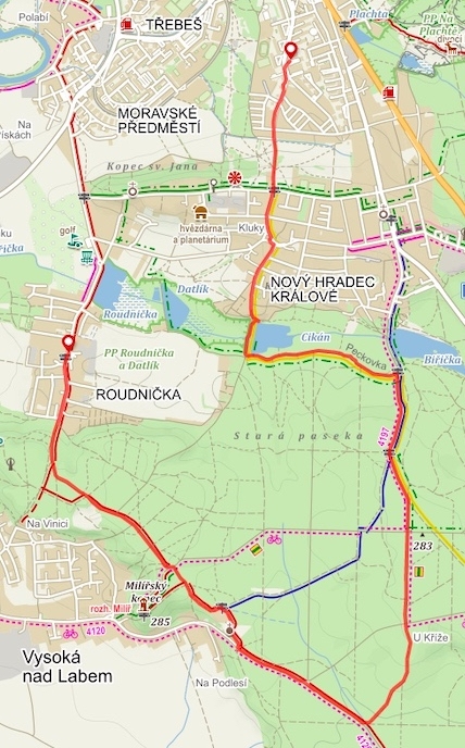 novoroční odpoledne – trasa