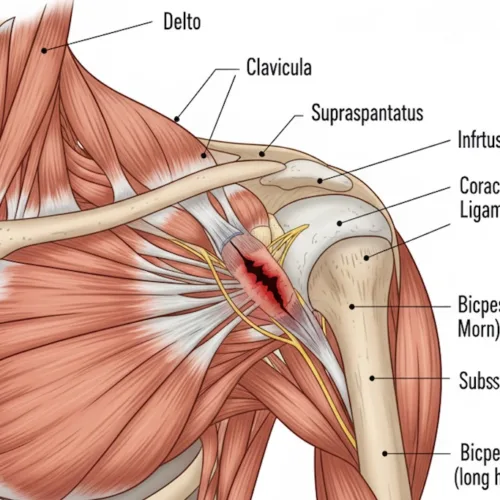 Rameno a prssklý rotátor – příklad