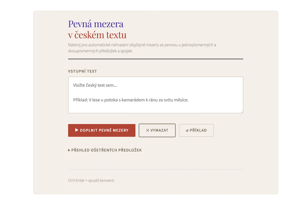 🔗 pevné mezery – od ruční nudy k automatickému nástroji
